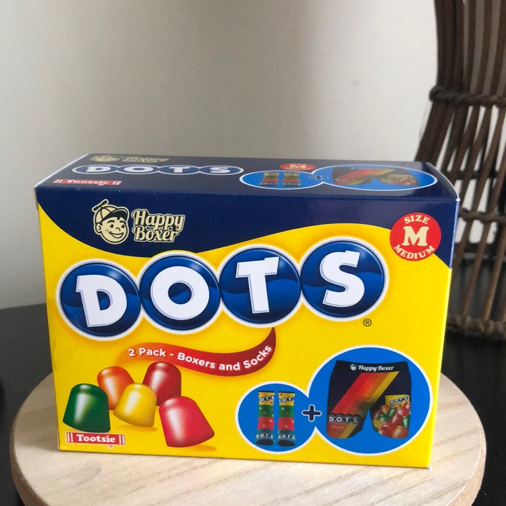 Men’s DOTS Boxer Briefs and Crew Socks Size M